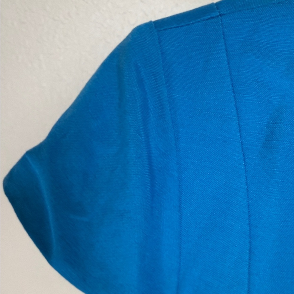 TAHARI ARTHUR S.LEVINE Petite Turquoise Sheath with cap sleeves. Size 12P - Picture 4 of 8